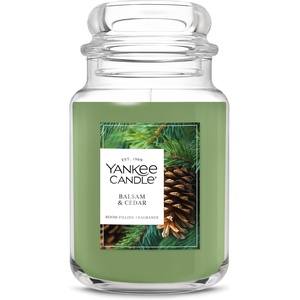 Yankee Candle Mistletoe, Christmas Scented Candle, 22oz Large Jar with up to 150 Hour Burn Time, Giftable(Balsam & Cedar)