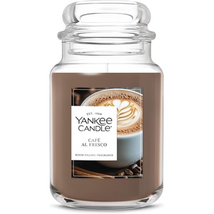 Yankee Candle Salted Caramel Scented Candle, 22oz Large Jar, Up to 150 Hour Burn Time, Giftable(Café Al Fresco)