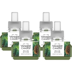 Yankee Candle ScentPlug Refill for Plug in Air Fresheners, Scented Oil Refills, Long Lasting Home Fragrance, Apple Pumpkin (Pack of 4)(Balsam & Cedar)