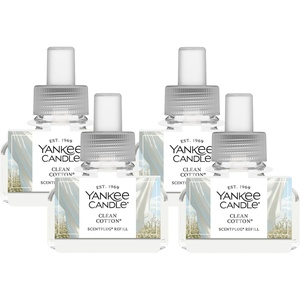 Yankee Candle ScentPlug Refill for Plug in Air Fresheners, Scented Oil Refills, Long Lasting Home Fragrance, Apple Pumpkin (Pack of 4)(Clean Cotton)