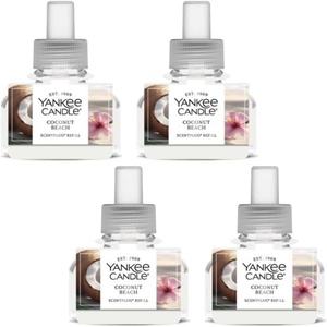 Yankee Candle ScentPlug Refill for Plug in Air Fresheners, Scented Oil Refills, Long Lasting Home Fragrance, Apple Pumpkin (Pack of 4)(Coconut Beach)
