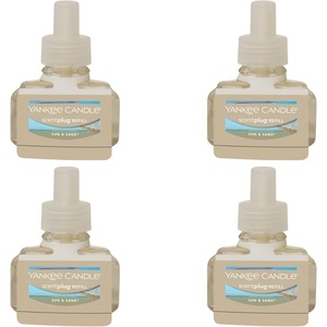 Yankee Candle ScentPlug Refill for Plug in Air Fresheners, Scented Oil Refills, Long Lasting Home Fragrance, Apple Pumpkin (Pack of 4)(Sun & Sand)