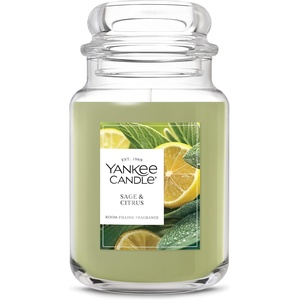 Yankee Candle Seaside Woods Scented Candle, 22oz Large Jar with up to 150 Hour Burn Time, Giftable(Sage & Citrus)
