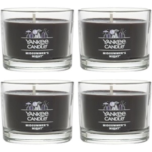 Yankee Candle Signature Votive Mini Candle Jar, Bayside Cedar Scent, Natural Soy Wax Blend Candle with Natural Fiber Wick, 1.3 OZ Glass Jar (Pack of 12)(Midsummer’s Night)