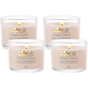 Yankee Candle Signature Votive Mini Candle Jar, Spiced Pumpkin Scent, Natural Soy Wax Blend Candle with Natural Fiber Wick, 1.3 OZ Glass Jar (Pack of 12)(Vanilla Crème Brulee)