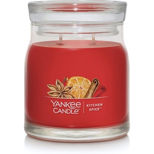 Yankee Candle Studio Scented Candle with up to 50 Hour Burn Time, Premium Plant Wax Blend for Consistent Burn, 10 oz Jar Candle with Room Filling Fragrance, Red Apple Wreath (Pack of 1)(Spice)