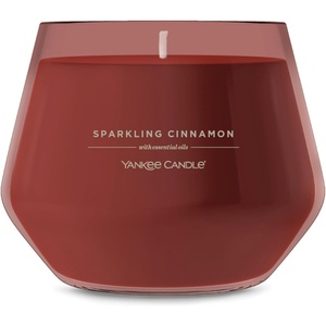 Yankee Candle Studio Scented Candle with up to 50 Hour Burn Time, Premium Plant Wax Blend for Consistent Burn, 10 oz Jar Candle with Room Filling Fragrance, Red Apple Wreath (Pack of 1)(Sparkling Cinnamon)