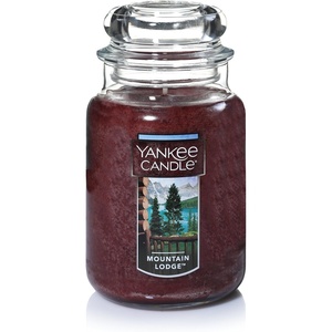 Yankee Candle Sugared Cinnamon Apple Scented Classic 22oz Large Jar Single Wick Aromatherapy Candle Over 110 Hours of Burn Time Perfect for Fall and Autumn Home Décor(Mountain Lodge)