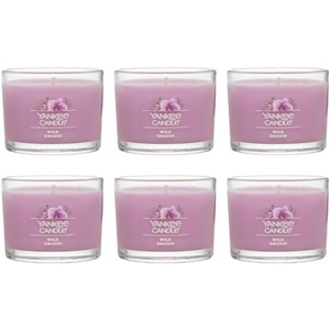Yankee Candle Wild Orchid Scented Mini Jar Candles, Tropical Floral Soy Wax Blend for Home Stress Relief and Ambiance, Small Decorative Glass Candles, 6-Count, 1.3 Ounce (Pack of 6)